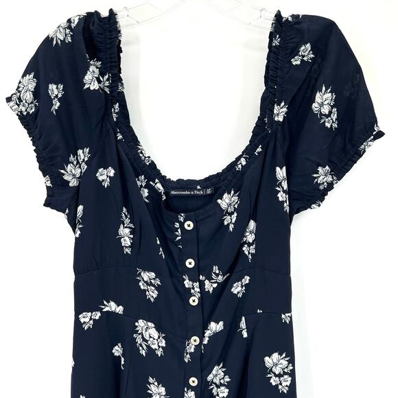 Abercrombie & Fitch women’s puff sleeves button front mini dress - Picture 3 of 9